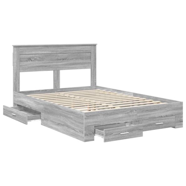 vidaXL Rám postele Sivý Sonoma 160 x 200 cm Kompozitné drevo – Obrázok 5