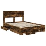 vidaXL Rám postele Dymová dub 150 x 200 cm Kompozitné drevo – Obrázok 5
