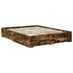 vidaXL Rám postele Dymová dub 150 x 200 cm Kompozitné drevo – Obrázok 6