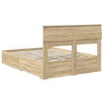 vidaXL Rám postele Sonoma dub 140 x 190 cm Kompozitné drevo – Obrázok 10