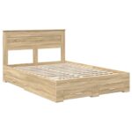 vidaXL Rám postele Sonoma dub 140 x 190 cm Kompozitné drevo – Obrázok 4