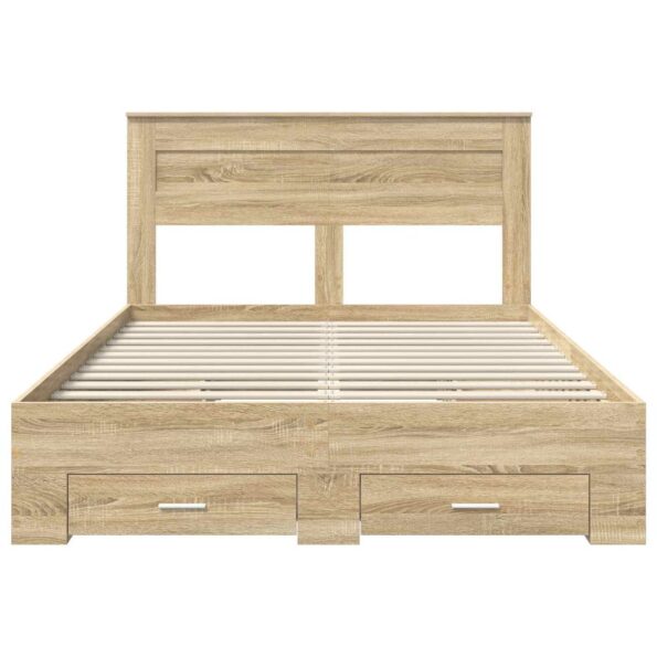 vidaXL Rám postele Sonoma dub 140 x 190 cm Kompozitné drevo – Obrázok 8