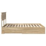 vidaXL Rám postele Sonoma dub 140 x 190 cm Kompozitné drevo – Obrázok 9