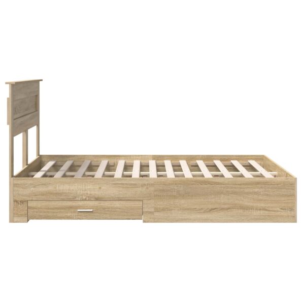 vidaXL Rám postele Sonoma dub 140 x 190 cm Kompozitné drevo – Obrázok 9