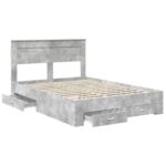 vidaXL Rám postele Betónová šedá 140 x 190 cm Kompozitné drevo – Obrázok 5