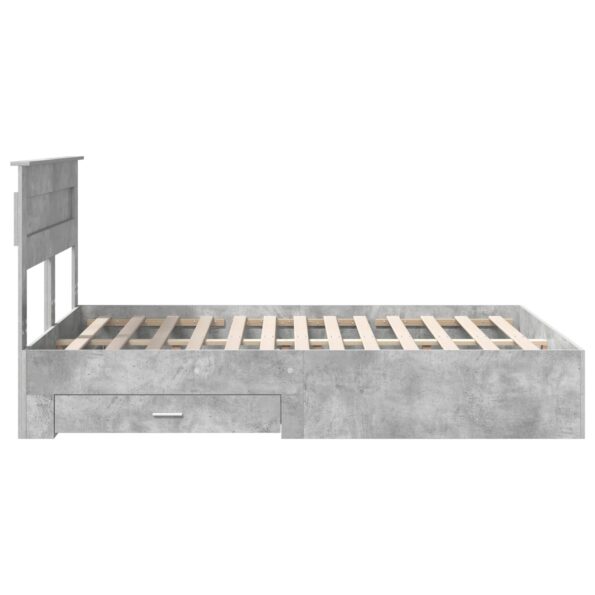 vidaXL Rám postele Betónová šedá 140 x 190 cm Kompozitné drevo – Obrázok 9