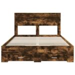 vidaXL Rám postele Dymová dub 140 x 190 cm Kompozitné drevo – Obrázok 8