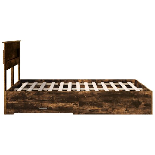 vidaXL Rám postele Dymová dub 140 x 190 cm Kompozitné drevo – Obrázok 9