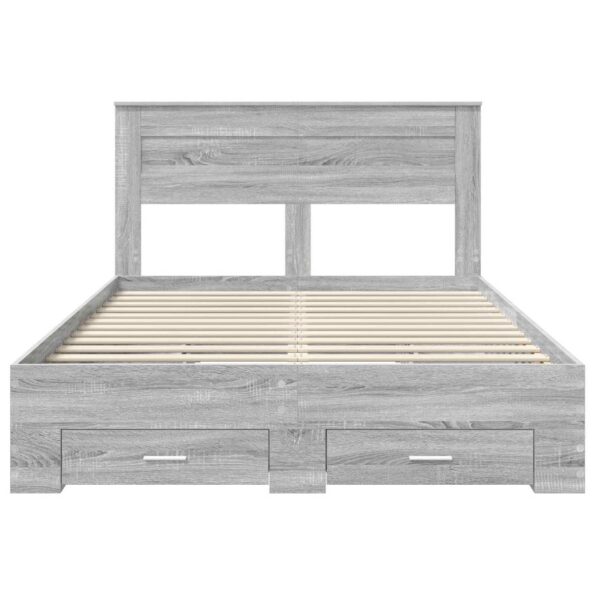 vidaXL Rám postele Sivý Sonoma 140 x 190 cm Kompozitné drevo – Obrázok 8