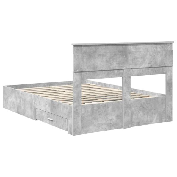 vidaXL Rám postele Betónová šedá 140 x 200 cm Kompozitné drevo – Obrázok 10
