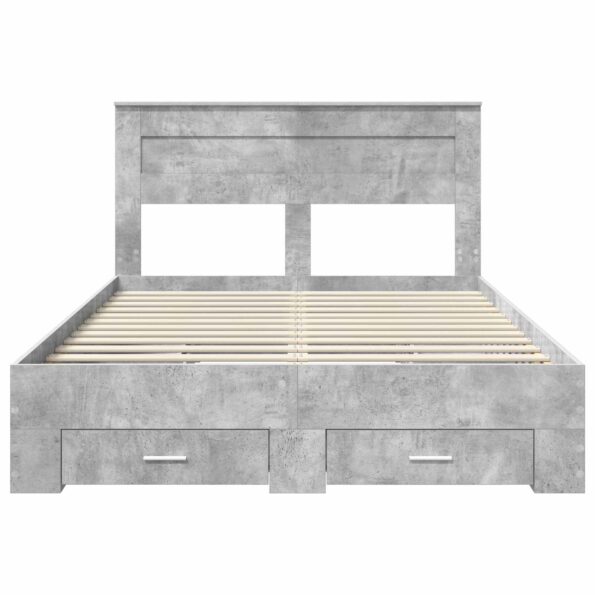 vidaXL Rám postele Betónová šedá 140 x 200 cm Kompozitné drevo – Obrázok 8