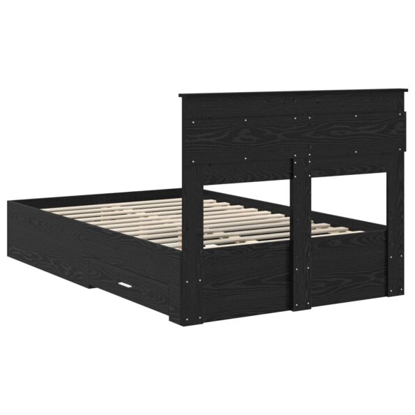 vidaXL Rám postele Čierny dub 135 x 190 cm Kompozitné drevo – Obrázok 10