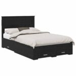 vidaXL Rám postele Čierny dub 135 x 190 cm Kompozitné drevo – Obrázok 2
