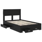 vidaXL Rám postele Čierny dub 135 x 190 cm Kompozitné drevo – Obrázok 5