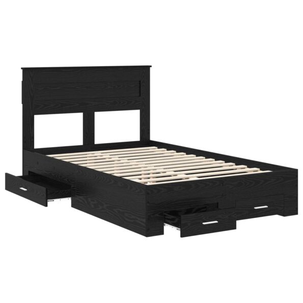 vidaXL Rám postele Čierny dub 135 x 190 cm Kompozitné drevo – Obrázok 5