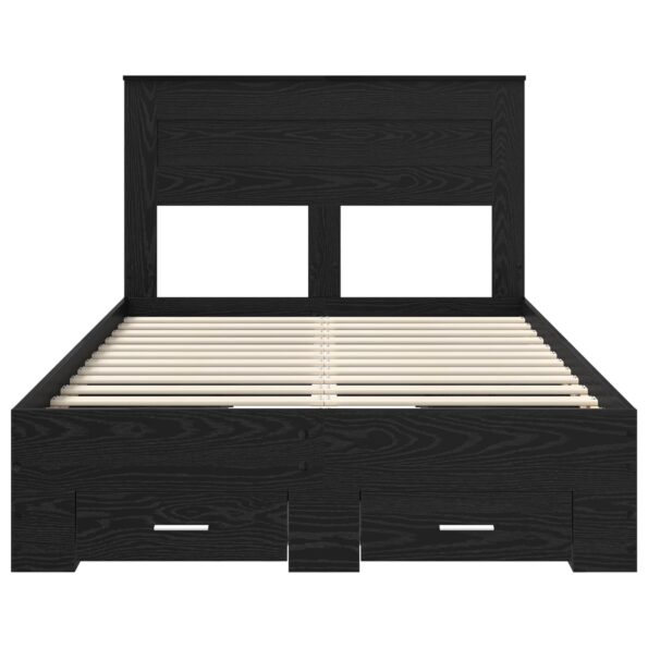 vidaXL Rám postele Čierny dub 135 x 190 cm Kompozitné drevo – Obrázok 8
