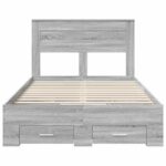 vidaXL Rám postele Sivý Sonoma 135 x 190 cm Kompozitné drevo – Obrázok 8