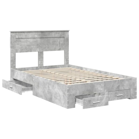 vidaXL Rám postele Betónová šedá 120 x 190 cm Kompozitné drevo – Obrázok 5