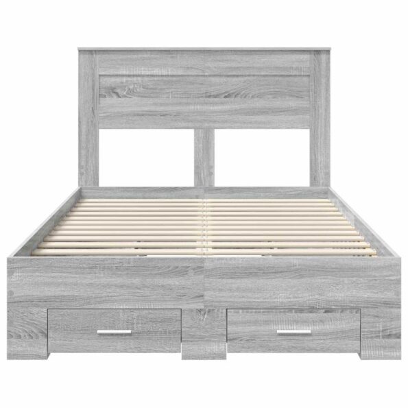 vidaXL Rám postele Sivý Sonoma 120 x 190 cm Kompozitné drevo – Obrázok 8