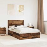 vidaXL Rám postele Staré drevo 120 x 190 cm Kompozitné drevo