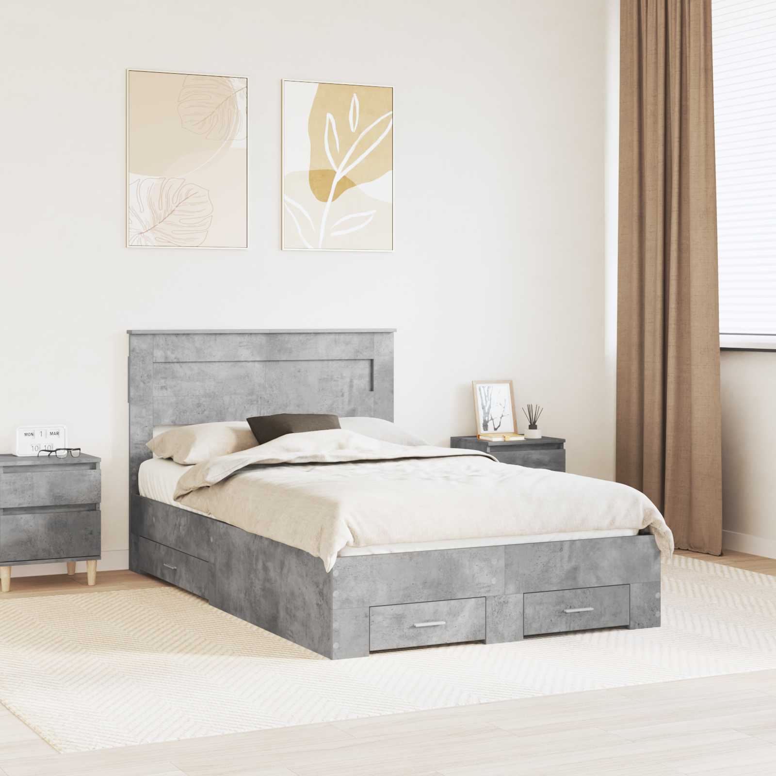 3410014_1.jpg vidaXL Rám postele Betónová šedá 120 x 200 cm Kompozitné drevo – Obrázok 1