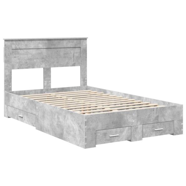 vidaXL Rám postele Betónová šedá 120 x 200 cm Kompozitné drevo – Obrázok 4