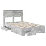 vidaXL Rám postele Betónová šedá 120 x 200 cm Kompozitné drevo – Obrázok 5