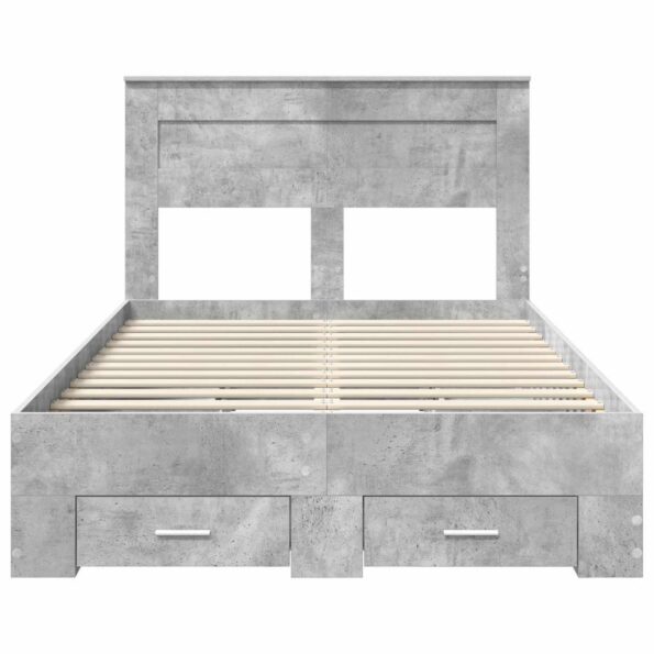 vidaXL Rám postele Betónová šedá 120 x 200 cm Kompozitné drevo – Obrázok 8