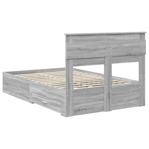 vidaXL Rám postele Sivý Sonoma 120 x 200 cm Kompozitné drevo – Obrázok 10