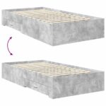 vidaXL Rám postele Betónová šedá 100 x 200 cm Kompozitné drevo – Obrázok 12