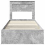 vidaXL Rám postele Betónová šedá 100 x 200 cm Kompozitné drevo – Obrázok 7