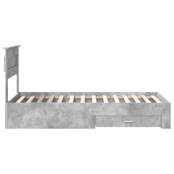 vidaXL Rám postele Betónová šedá 100 x 200 cm Kompozitné drevo – Obrázok 8