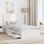 vidaXL Rám postele so zásuvkou s čelnou doskou Kompozitné drevo – Obrázok 3