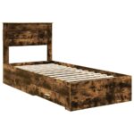 vidaXL Rám postele so zásuvkou Dymová dub 90 x 190 cm Kompozitné drevo – Obrázok 4
