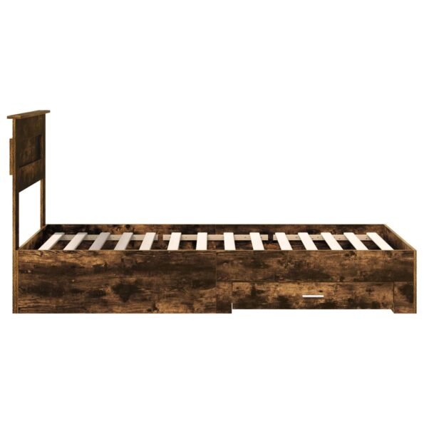 vidaXL Rám postele so zásuvkou Dymová dub 90 x 190 cm Kompozitné drevo – Obrázok 8