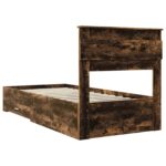 vidaXL Rám postele so zásuvkou Dymová dub 90 x 190 cm Kompozitné drevo – Obrázok 9