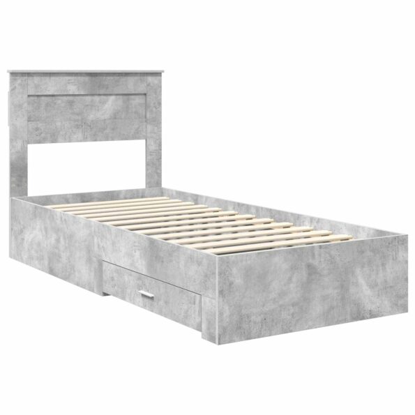 vidaXL Rám postele Betónová šedá 90 x 200 cm Kompozitné drevo – Obrázok 4