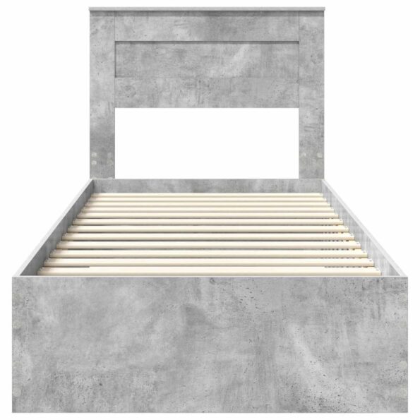 vidaXL Rám postele Betónová šedá 90 x 200 cm Kompozitné drevo – Obrázok 7