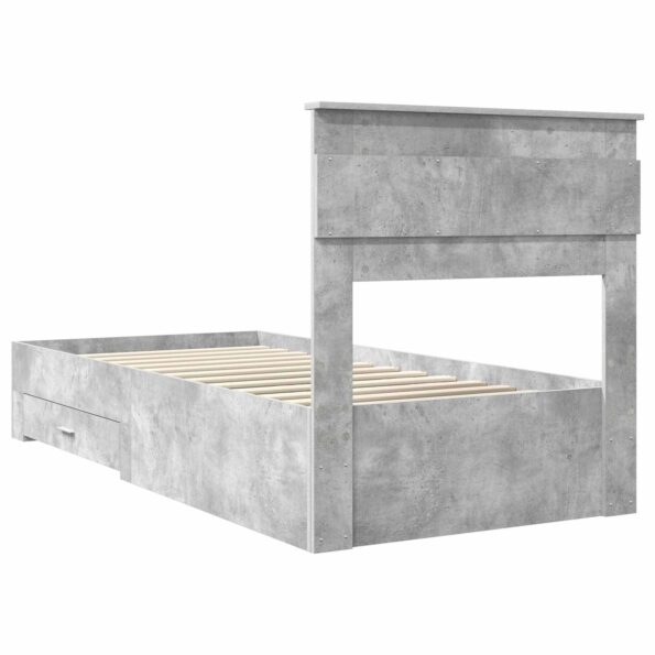 vidaXL Rám postele Betónová šedá 90 x 200 cm Kompozitné drevo – Obrázok 9