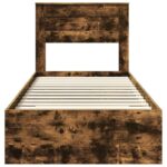 vidaXL Rám postele Dymový dub a striebro 75 x 190 cm Kompozitné drevo – Obrázok 7