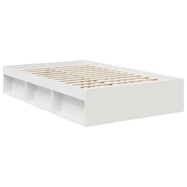 vidaXL Rám postele Biela 120 x 190 cm Masívne borovicové drevo – Obrázok 5