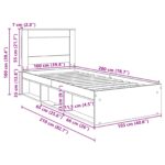 vidaXL Rám postele Biela 100 x 200 cm Masívne borovicové drevo – Obrázok 13