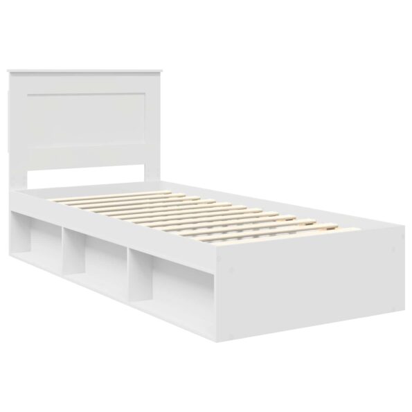 vidaXL Rám postele Biela 100 x 200 cm Masívne borovicové drevo – Obrázok 4