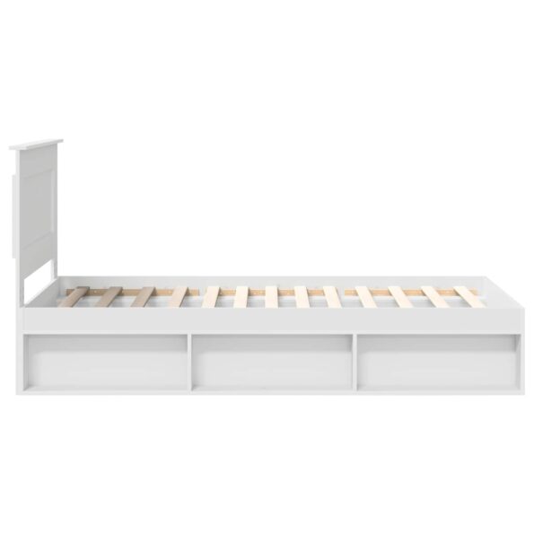 vidaXL Rám postele Biela 100 x 200 cm Masívne borovicové drevo – Obrázok 8