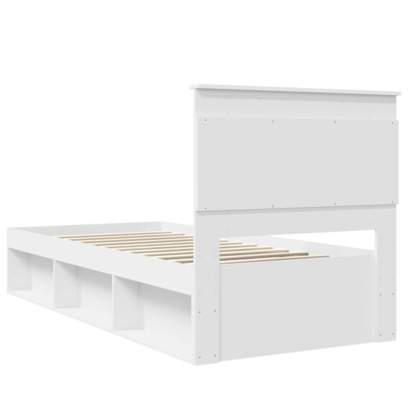 vidaXL Rám postele Biela 100 x 200 cm Masívne borovicové drevo – Obrázok 9