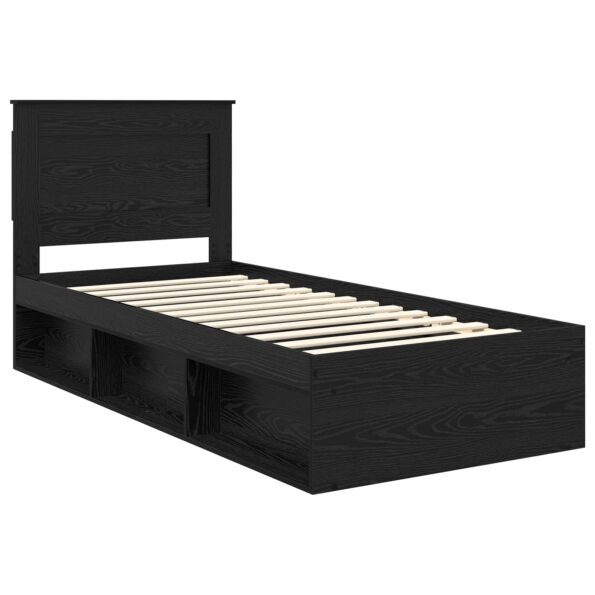 vidaXL Rám postele Čierna 75 x 190 cm Masívne borovicové drevo – Obrázok 4