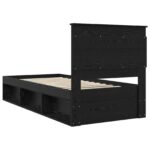 vidaXL Rám postele Čierna 75 x 190 cm Masívne borovicové drevo – Obrázok 9