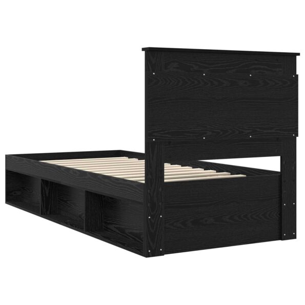 vidaXL Rám postele Čierna 75 x 190 cm Masívne borovicové drevo – Obrázok 9