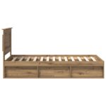 vidaXL Rám postele s čelnou doskou Remeselnícky dub 75 x 190 cm – Obrázok 8