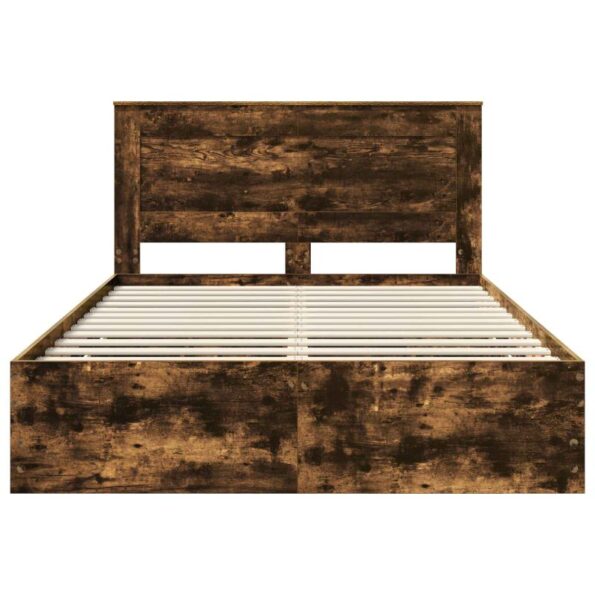 vidaXL Rám postele Dymová dub 150 x 200 cm Inžinierske drevo – Obrázok 8